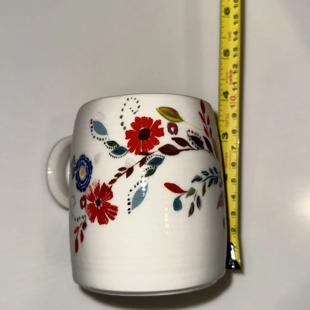 ANTHROPOLOGIE Starla M Halfmann Petal Palette Letter C Monogram Coffee Mug/Cup